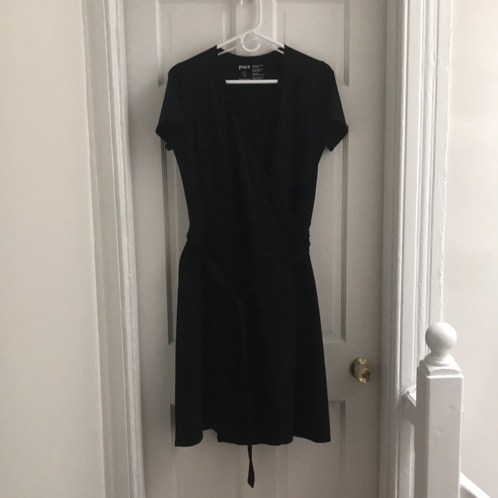 Pact Organic Cotton Wrap Dress, L NWOT